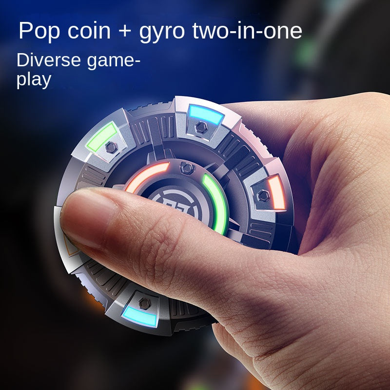 ADJUDICATION 2in1 EDC Metal Pushing Card Hand Spinner Papa Coin
